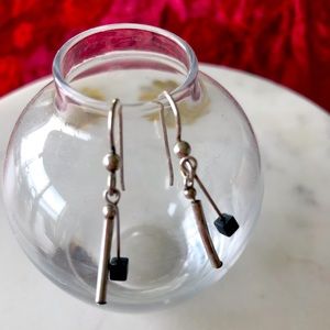 Sterling silver handmade earrings with duo drop